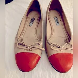 Red and Light Pink Prada Ballet Flats, size 8.5/39